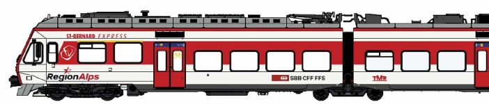 LS Models LS17200DCS - H0 - 3-tlg. Triebzug RABe 525 NINA RegionAlps, SBB, Ep. VI - DC-Sound